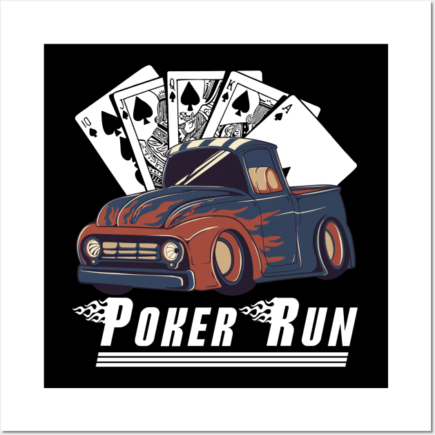 Hot Rod Trucks Poker Run Rat Rod Car Show Muscle Car Guy Wall Art by CharJens